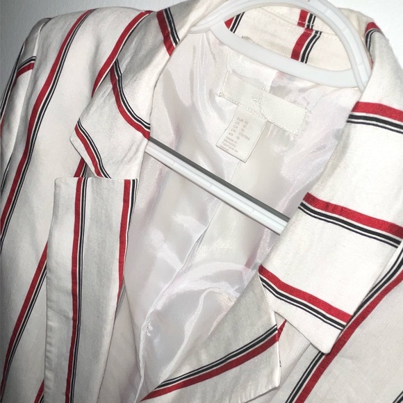 H&M Blazer White with red strips - Picture 3 of 3